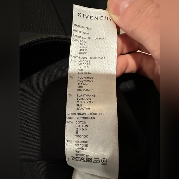 Givenchy Black and White Logo Crepe de Chine Stretch-Knit Midi Dress - Picture 15 of 16